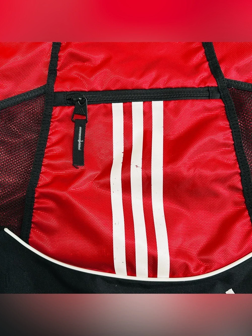 Adidas Red & Black Drawstring Backpack
